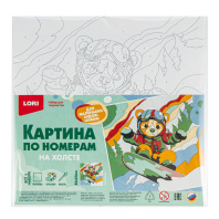 Живопись по номерам с акрилом 20*20см "Сноубордист"