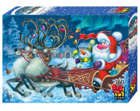 Пазлы  160 элементов  345*240мм  "Упряжка Деда Мороза"