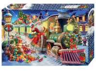 Пазлы 1000 элементов 480*680мм.  "Поезд Деда Мороза"