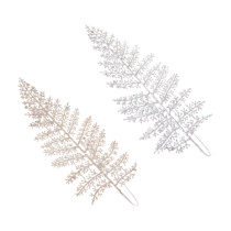 Декор новогодний 34см "Ветка" 2шт золото/серебро