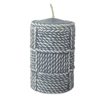 Свеча новогодняя пеньковая , серая,  8см