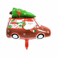 Шар фольга 27" Автомобиль с елкой 64*68 см