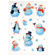 Блокнот А6  40л скоба "Снеговики" кл.
