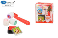 Набор "Новогодний"; ролик-штамп фигурный 3 шт+краска