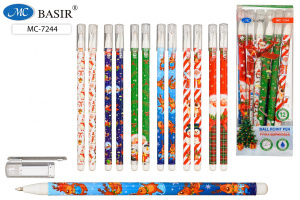 Ручка шар. "Новогодние" 0,7мм, синяя