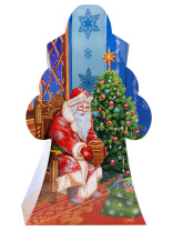 Коробка для конфет  800гр "Дедушка Мороз и мишка"