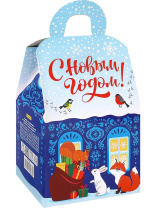 Коробка для конфет 1000гр "Резиденция Дедушки" домик