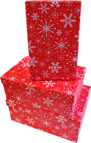 Набор подарочных коробок 3в1 "Снежинки" 19*12*6.5, 21*14*8, 23*16*9.5см