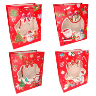 Пакет подар. бум. новогодн. 26*32*10 см 210 гр/м2 "Дед Мороз" микс дизайнов