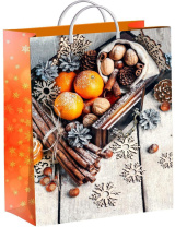 Пакет 40*30см (140мк) с пластиковой ручкой "Мандариновое настроение" мягкий пластик