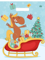 Пакет 40*31см (30мк) с вырубной укрепл. ручкой "Веселье" ПВД