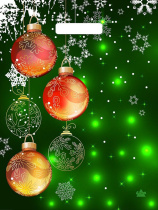 Пакет 40*31см (60мк) с вырубной укрепл. ручкой "Шары в зеленых огнях" Ламинат