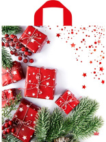 Пакет 42*38см (37мк) с петлевой ручкой "Время подарков" ПНД