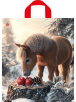 Пакет 43,5*38см (35мк) с петлевой ручкой "Пони с яблоками" ПВД