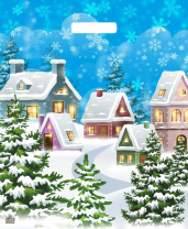 Пакет 45*38см (60мк) с вырубной укрепл. ручкой "Зимнее утро" ПВД