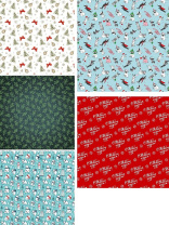 Бумага упаковочная 70*100см  "С Новым годом", ассорти, 5 дизайнов