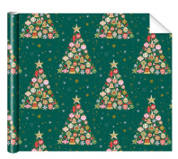 Бумага упаковочная 70*100см "Елки" зеленая