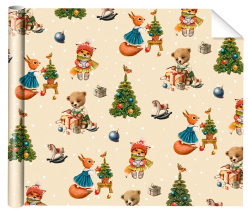 Бумага упаковочная 70*100см "Ретро. Звери"