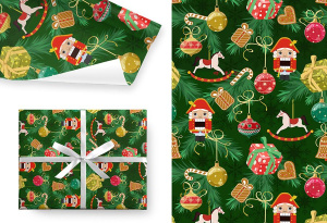 Бумага упаковочная 70*100см "Щелкунчик"