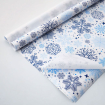 Бумага упаковочная крафт 70*100см "Снежинки"