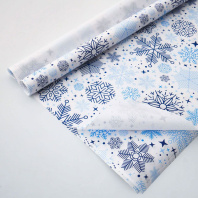 Бумага упаковочная крафт 70*100см "Снежинки"