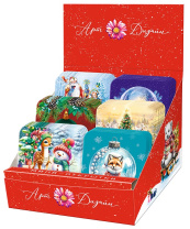 Набор мини-открыток "С новым годом" 120шт/уп отгрузка упаковкой