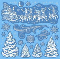 Витражная наклейка 33*33см "Новогодняя" пластизоль