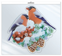 Плакат фигурный 20*30см "Снегири на ветке"