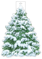Плакат фигурный 50*35см "Ель зимняя" двухсторонний