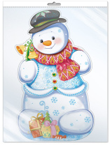 Плакат фигурный 50*35см "Снеговик"