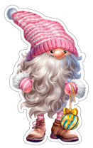 Вырубная фигурка 7*12см "Гномик с елочной игрушкой"