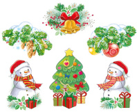 Комплект вырубных фигурок "Новогодний" 12 шт в упак.