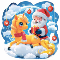 Украшение на скотче 15*15см "Лошадка в шарике" Символ года