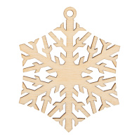 Заготовка деревянная Подвеска  7см "Снежинка"