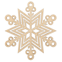 Заготовка деревянная Подвеска  7см "Снежинка"