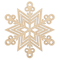 Заготовка деревянная Подвеска  7см "Снежинка"