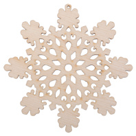 Заготовка деревянная Подвеска  9см "Снежинка"