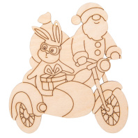 Заготовка деревянная Подвеска 10см "Санта на мотоцикле"