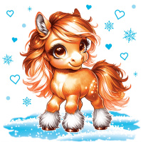 Салфетка "НГ Огненная Лошадка" 24*24см, 50 шт., 1слой