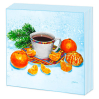 Салфетка "С новым годом" Мандарины" 33*33см, 20 шт., 2-х слойная