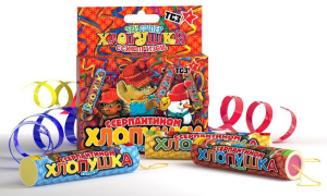 Набор хлопушек "Супер с серпантином" 80*105мм разноцветный серпантин 3шт/уп