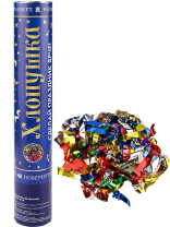 Хлопушка пневматическая 30см ассорти (фольга)