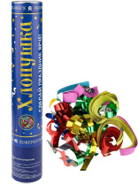 Хлопушка пневматическая 30см серпантин (фольга и бумага)