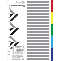 Разделитель листов пластиковый A4 цветовой, 5 цветов Разделитель листов пластиковый A4 цветовой, 5 цветов