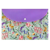 Конверт на кнопке  с рисунком А4 (335*230мм) Весенние цветы