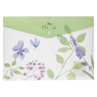 Конверт на кнопке  с рисунком А4 Natural blue flowers, текстура, 180мкм