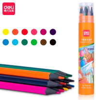 Карандаши цвет. 12цв Deli стираемые, ластик, в пласт.тубе Карандаши цвет. 12цв Deli стираемые, ластик, в пласт.тубе