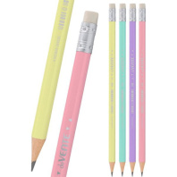 Карандаш deVENTE HB Pastel, трехгранный, корп.с ластиком ассорти