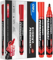 Маркер перманентный  2,5мм, красный