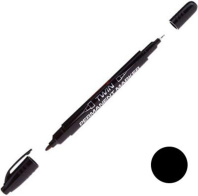 Маркер перманентный двухсторониий 0,7мм и 1мм черный, Luxor "150" пулевидный наконечник Маркер перманентный двухсторониий 0,7мм и 1мм черный, Luxor "150" пулевидный наконечник